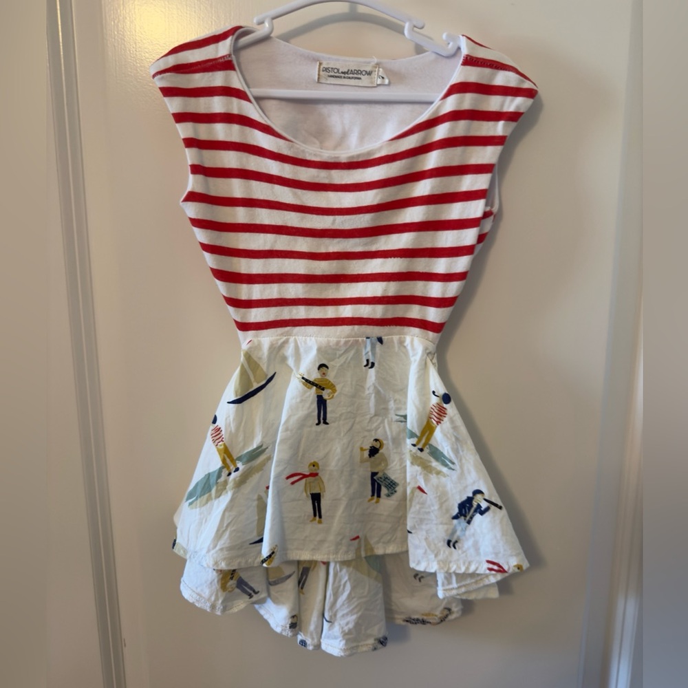 Size 2 pistol + arrow backless sailor dress